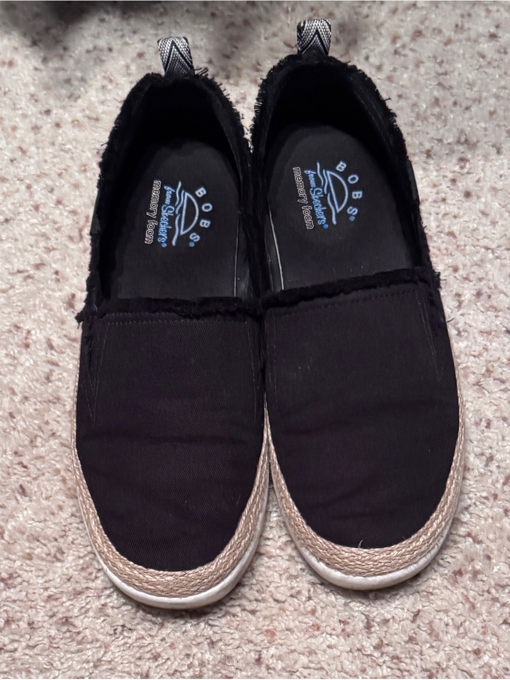 BOBS from Skechers Black Slip-On Espadrille Flats